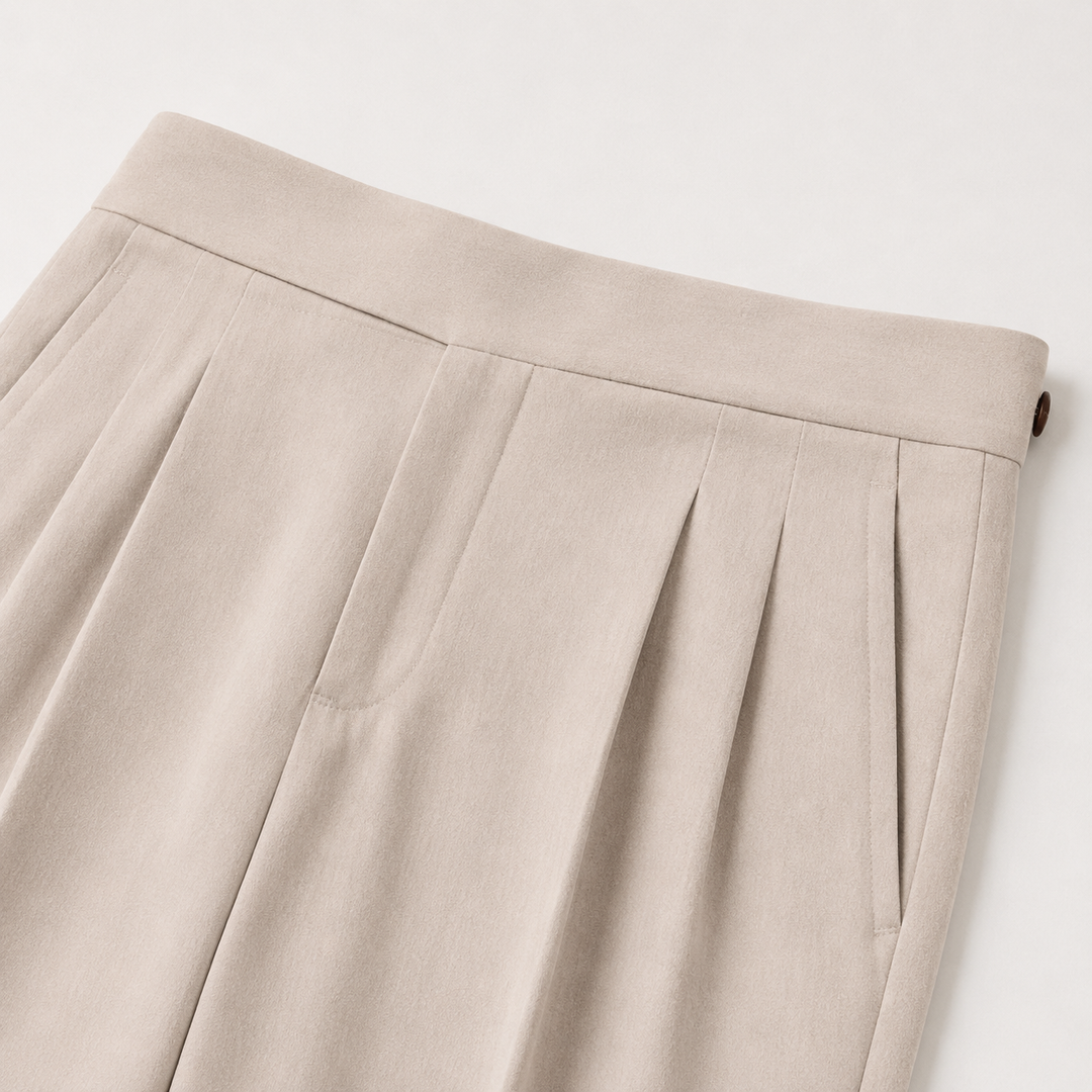 Men's Classic High-Rise Pleated Tapered Trousers