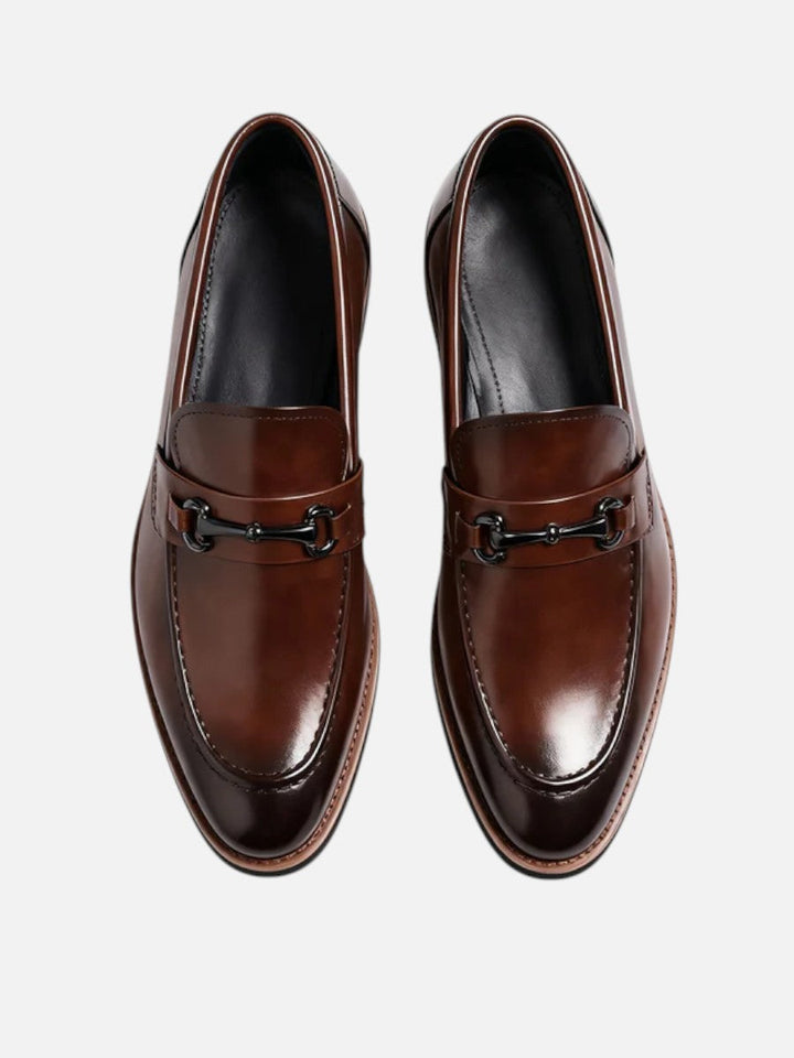 Men's Classic Polished Leather Slip-On Loafers