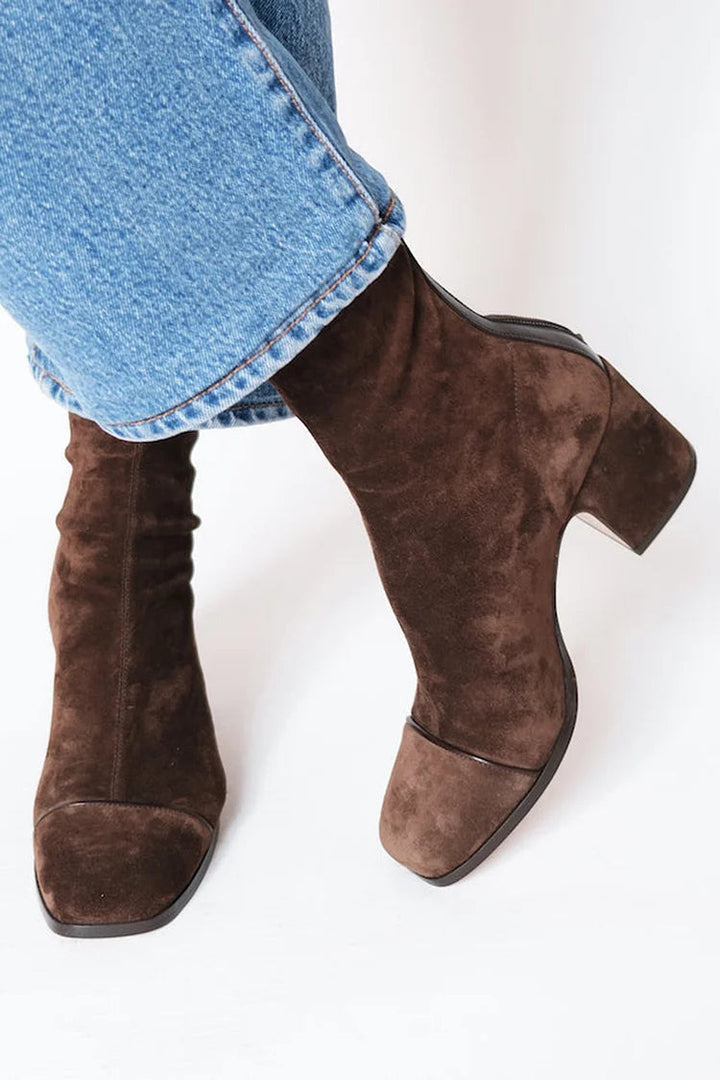 Women's Stylish Suede Heeled Ankle Boots