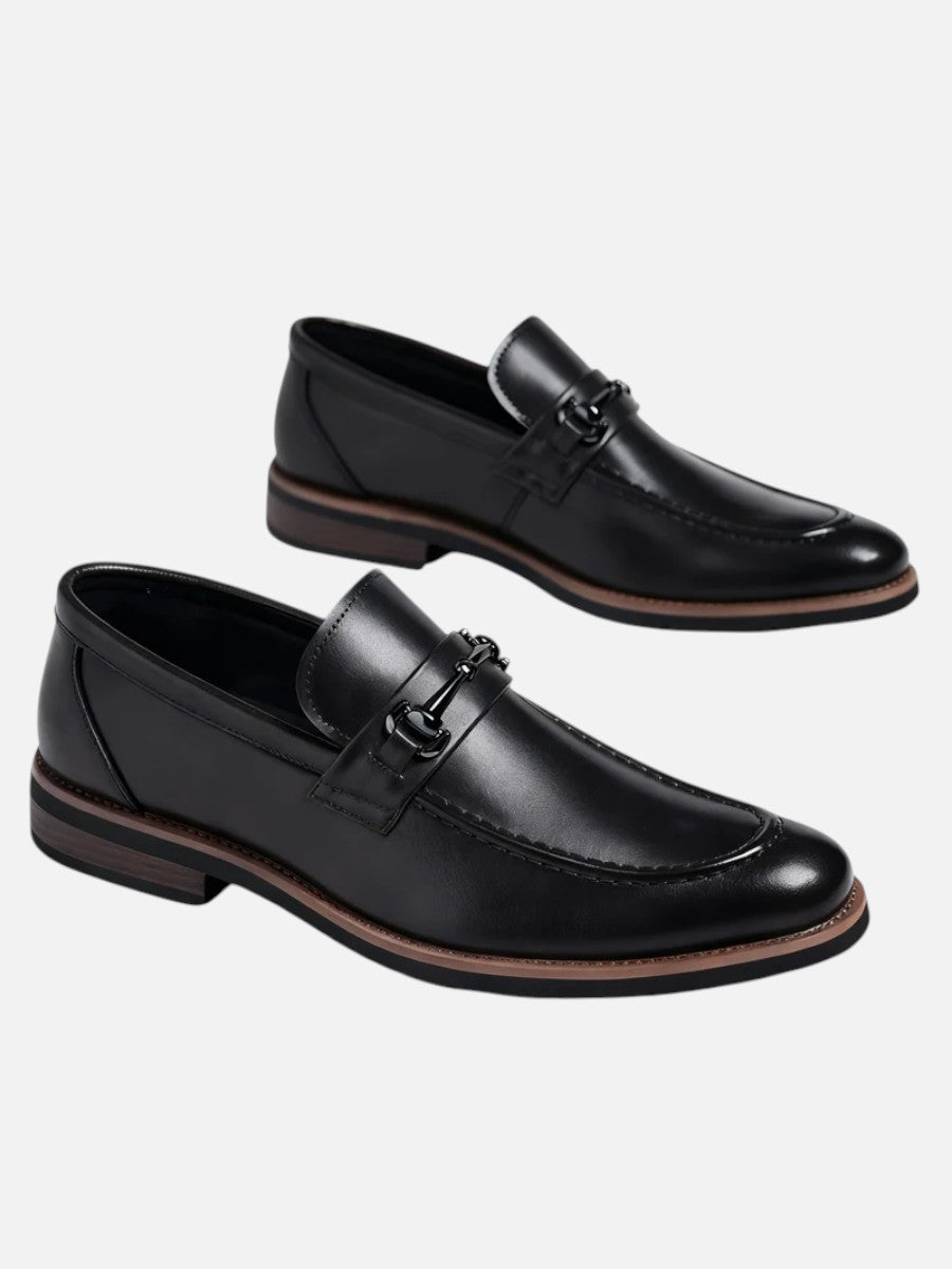Men's Classic Polished Leather Slip-On Loafers