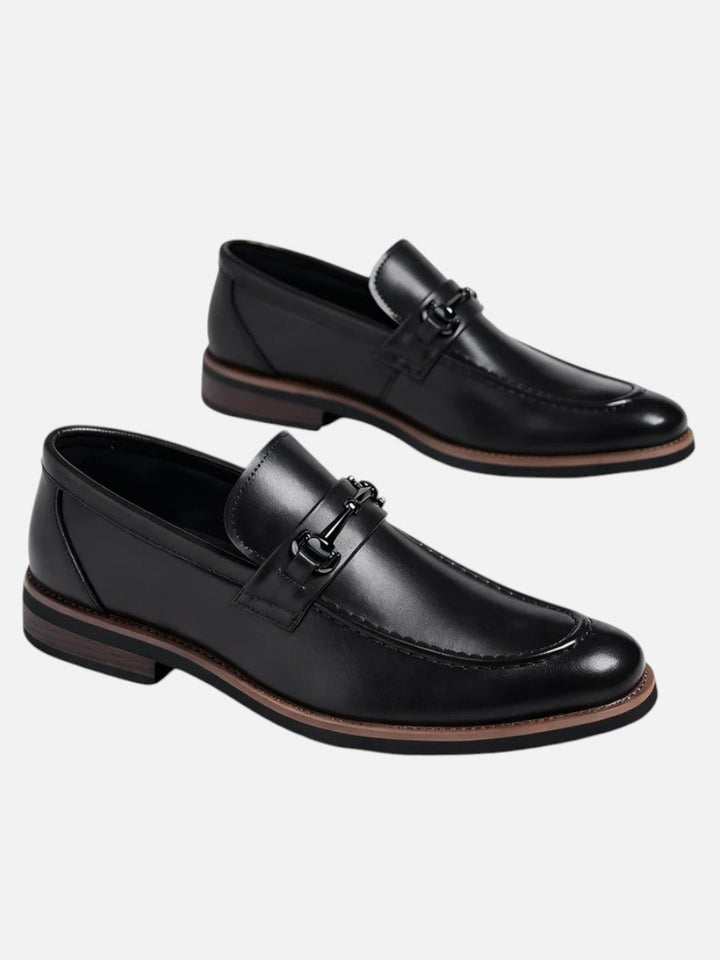 Men's Classic Polished Leather Slip-On Loafers