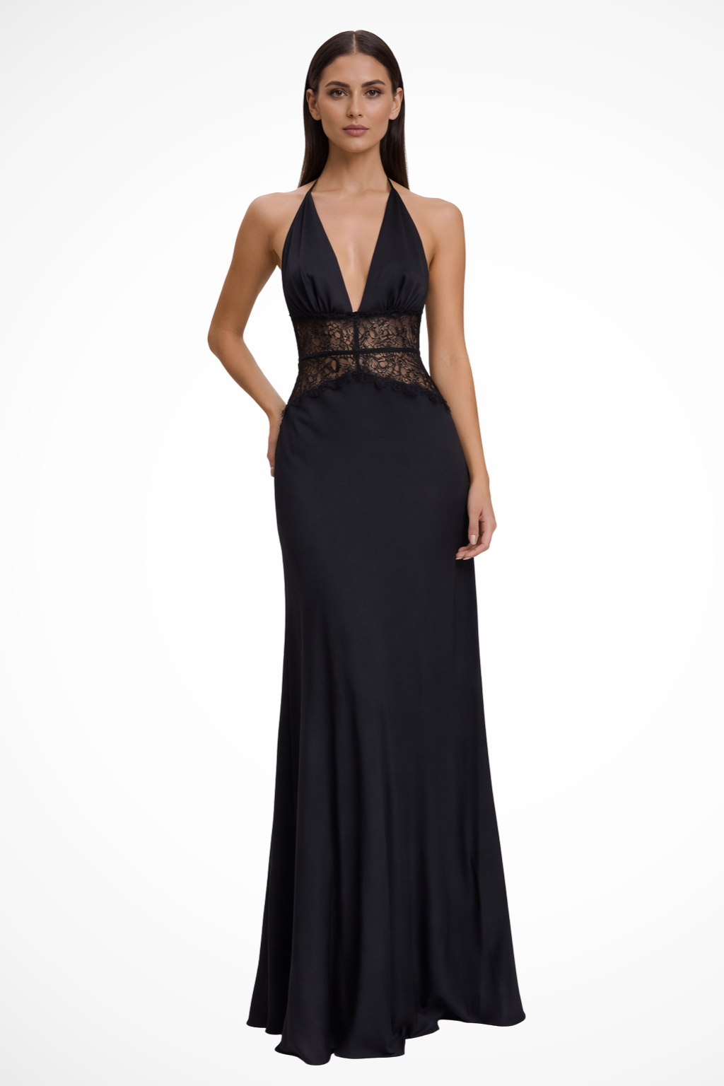 Womens Maxi Dress Halter Neck Backless - Clovrio