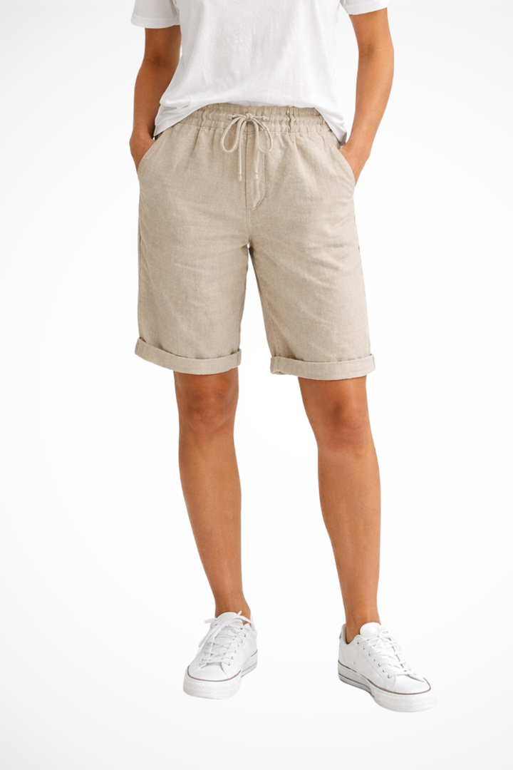 Womens Capri Trousers Linen Relaxed Fit - Clovrio