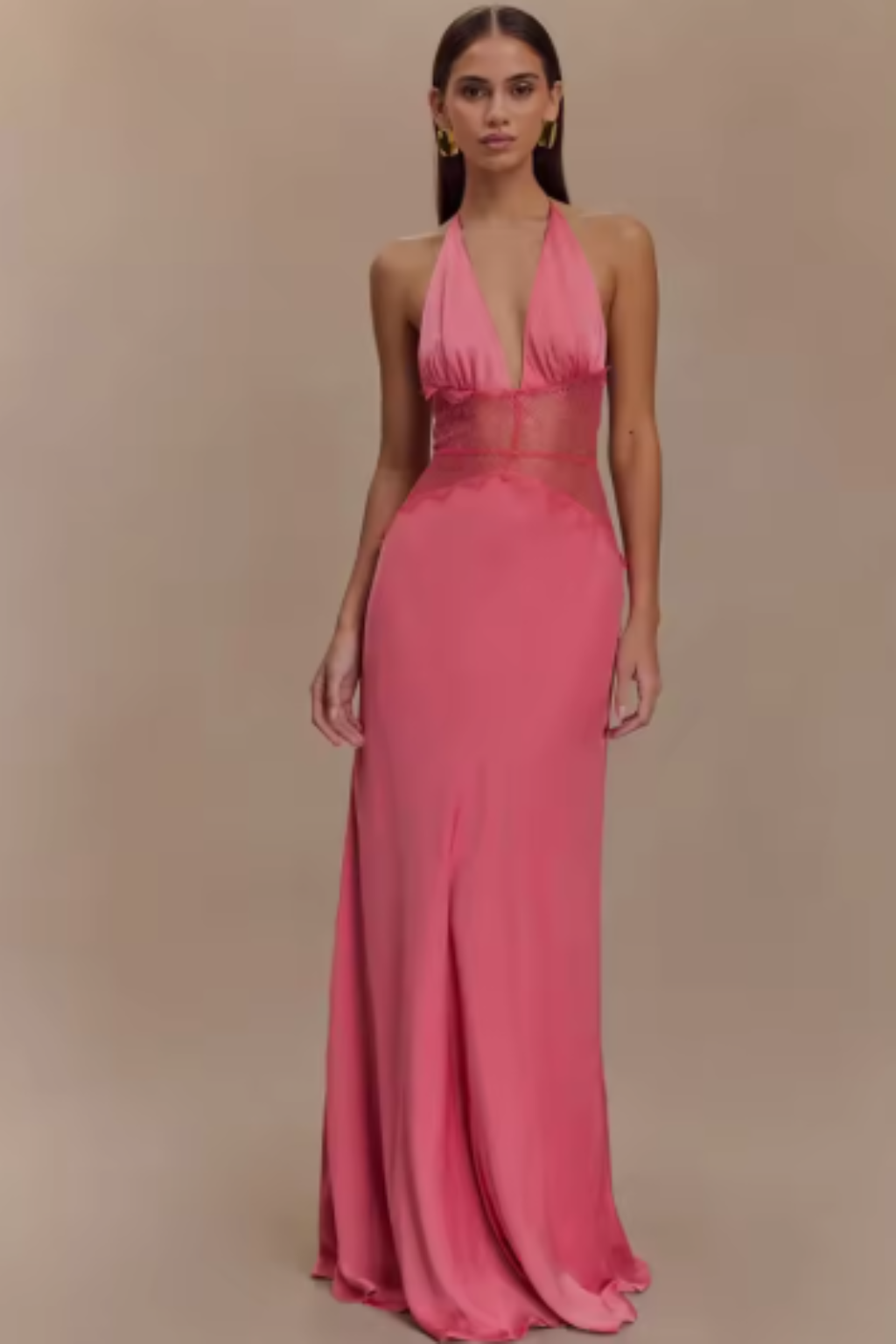 Siopie Women's Backless Halter Neck Maxi Dress