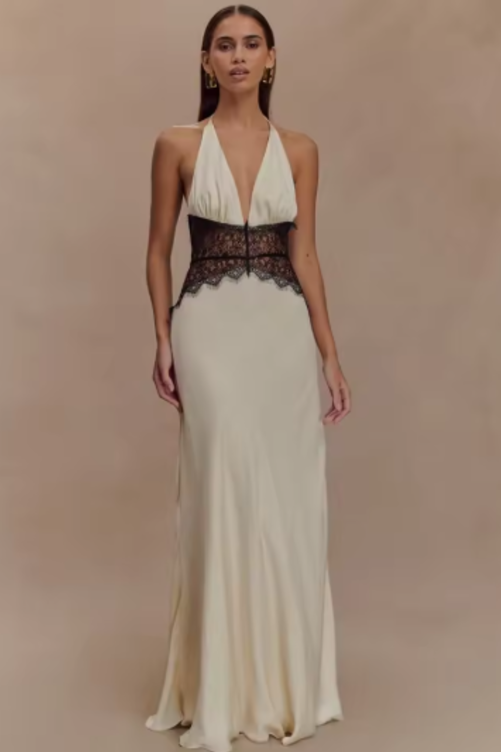 Siopie Women's Backless Halter Neck Maxi Dress