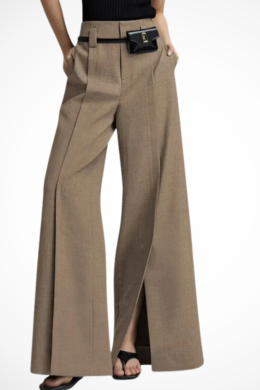 Womens Wide Leg Trousers Tailored Fit - Clovrio