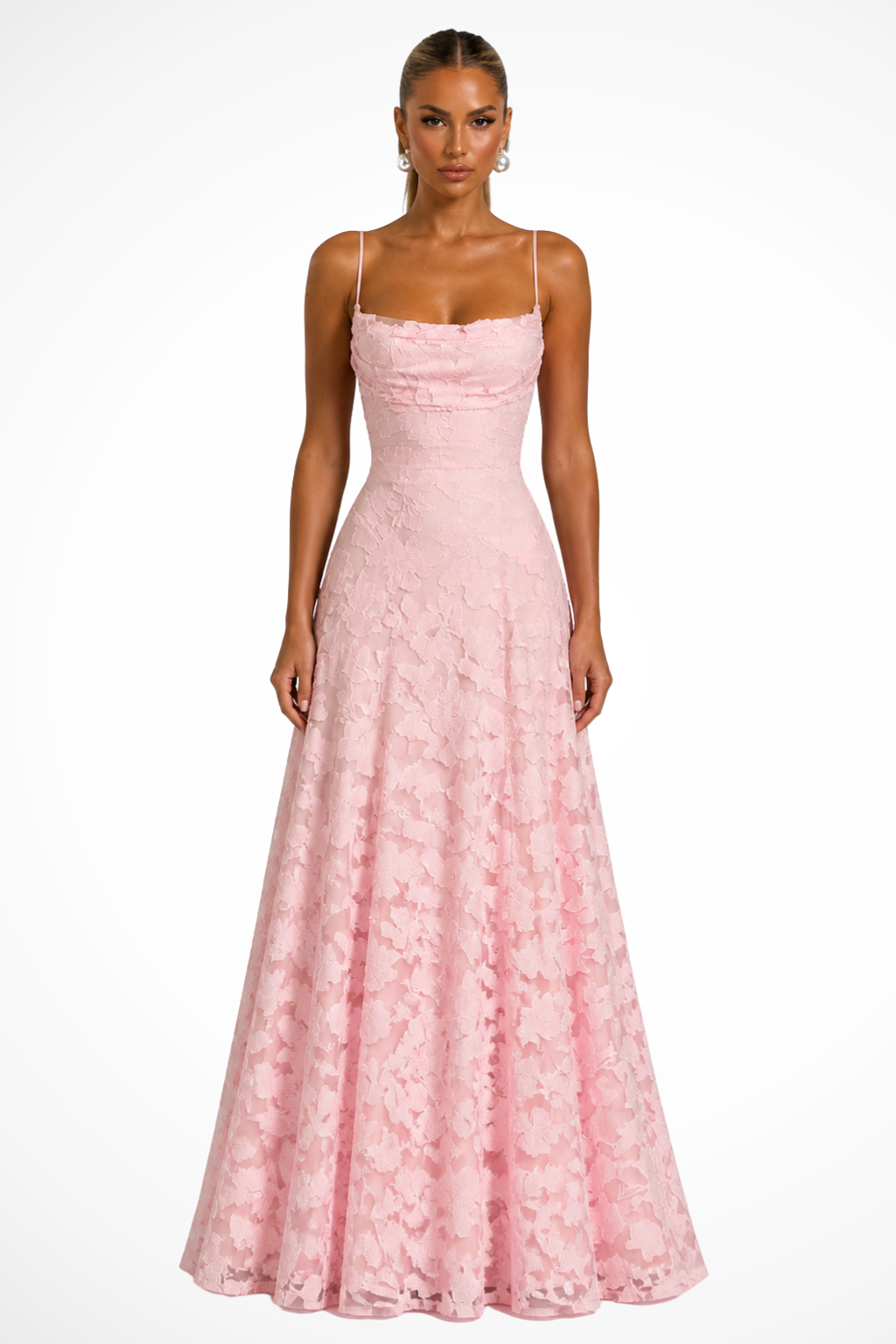 Womens Maxi Dress Brocade Floral Cami Style