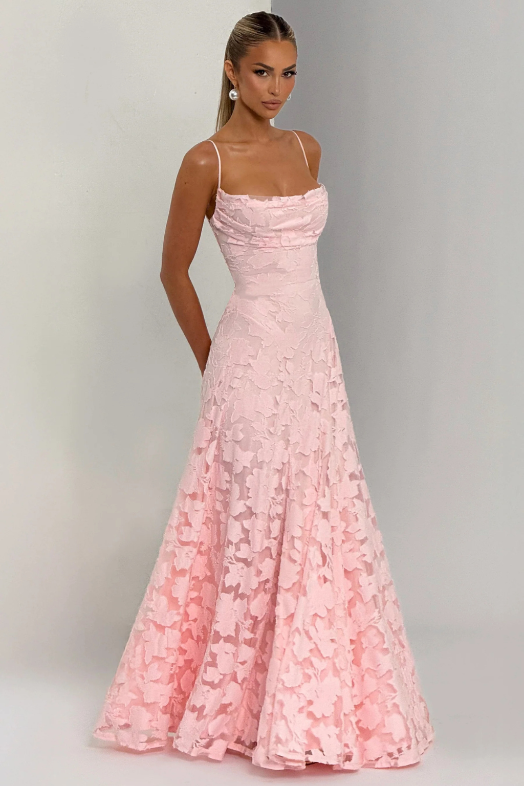 Womens Maxi Dress Brocade Floral Cami Style