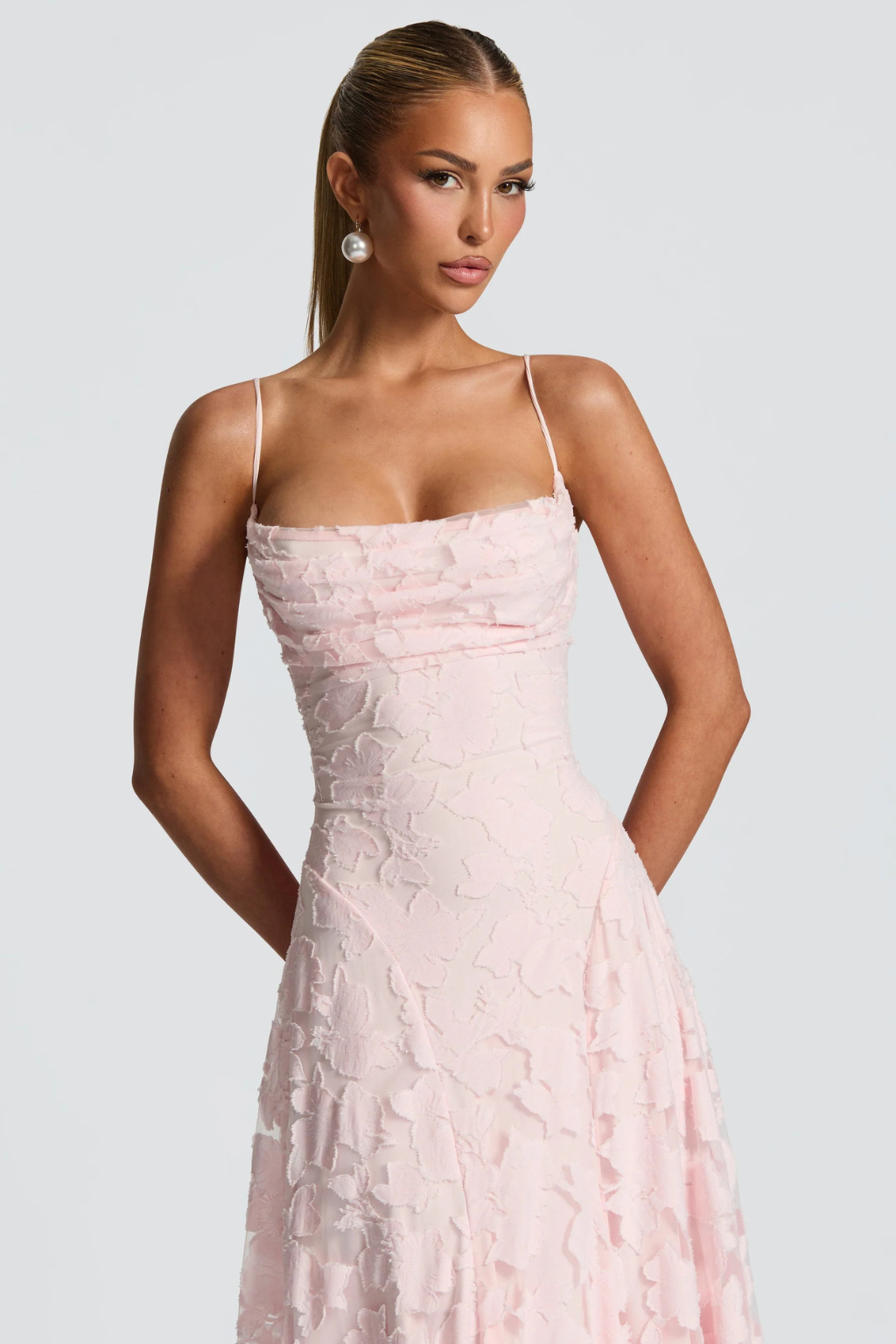 Womens Maxi Dress Brocade Floral Cami Style