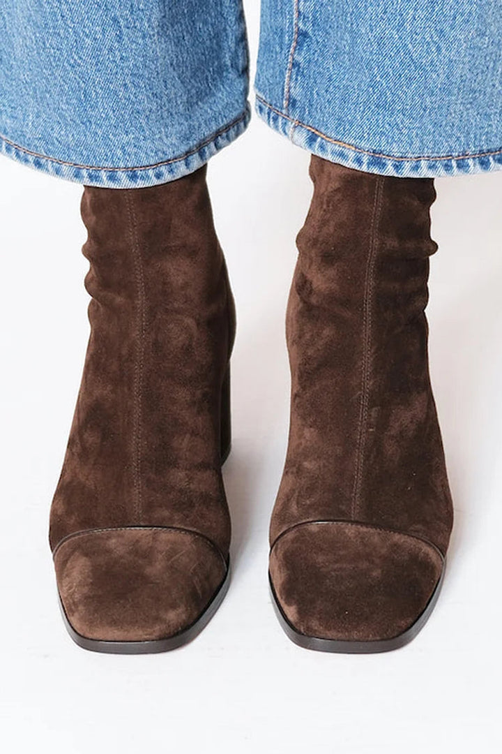 Women's Stylish Suede Heeled Ankle Boots