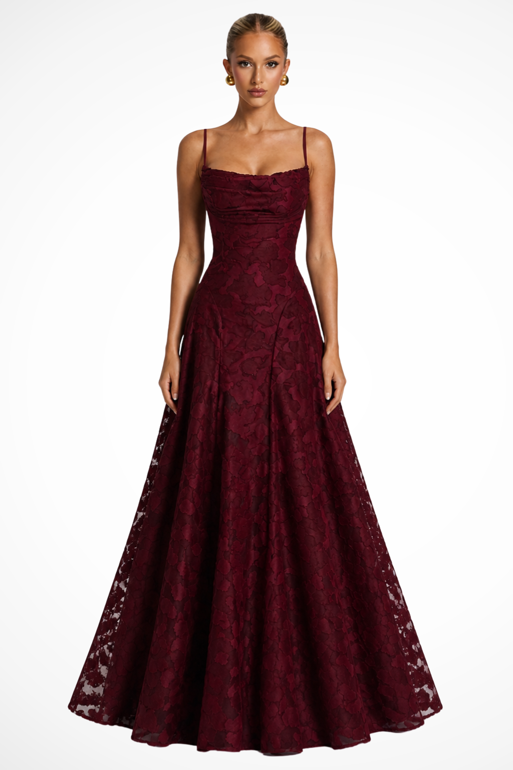Womens Maxi Dress Brocade Floral Cami Style
