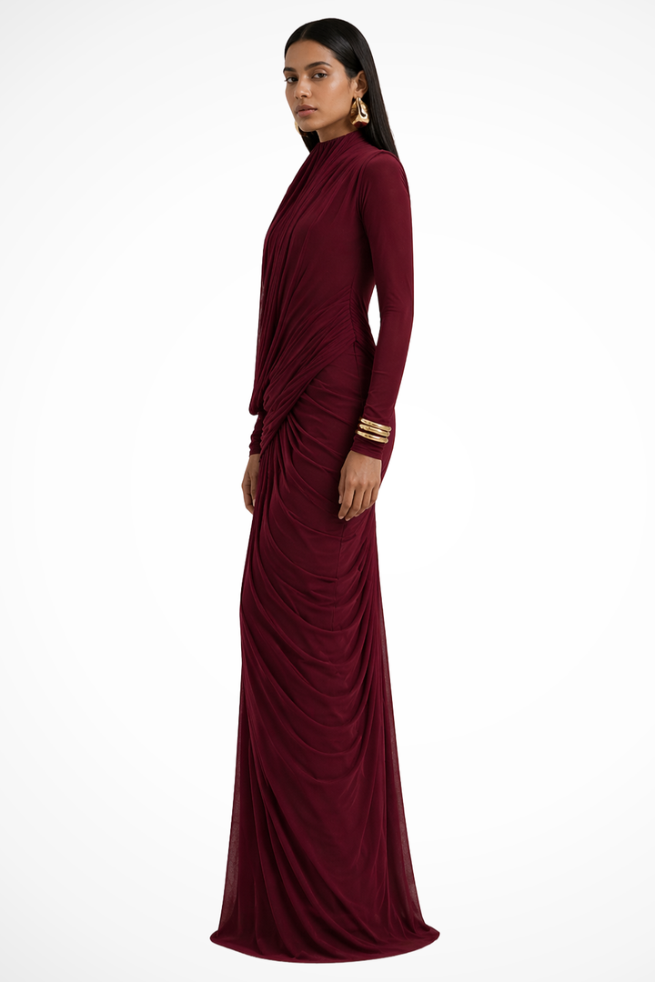 Siopie Women's Long Sleeve High Neck Maxi Dress
