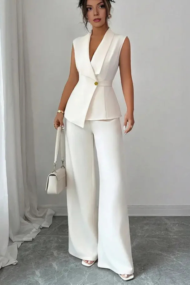 Siopie Women's Sleeveless Blazer Trouser Suit