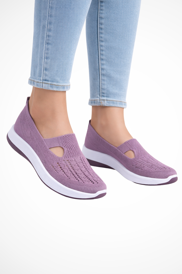 Siopie Women's Slip On Casual Trainers in Purple