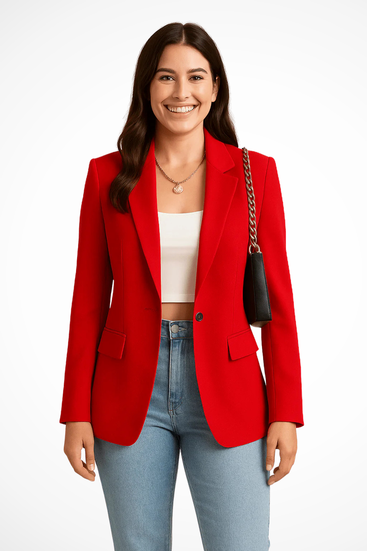 Siopie Women's Tailored Blazer Jacket in Red