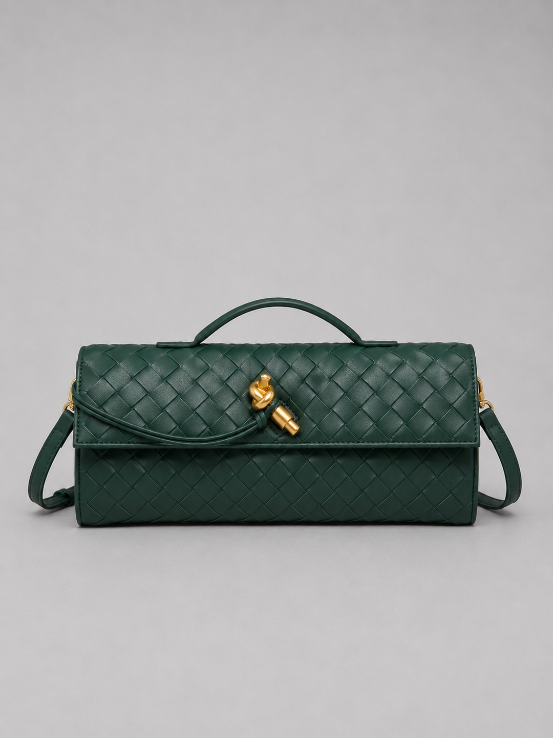 Women's Elegant Woven Leather Clutch Bag