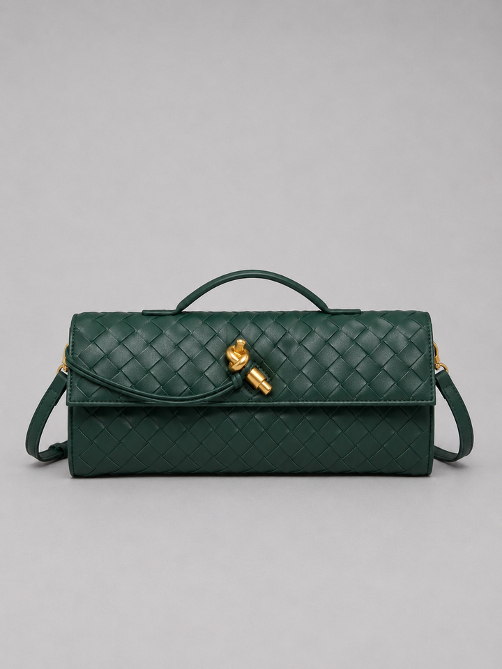 Women's Elegant Woven Leather Clutch Bag