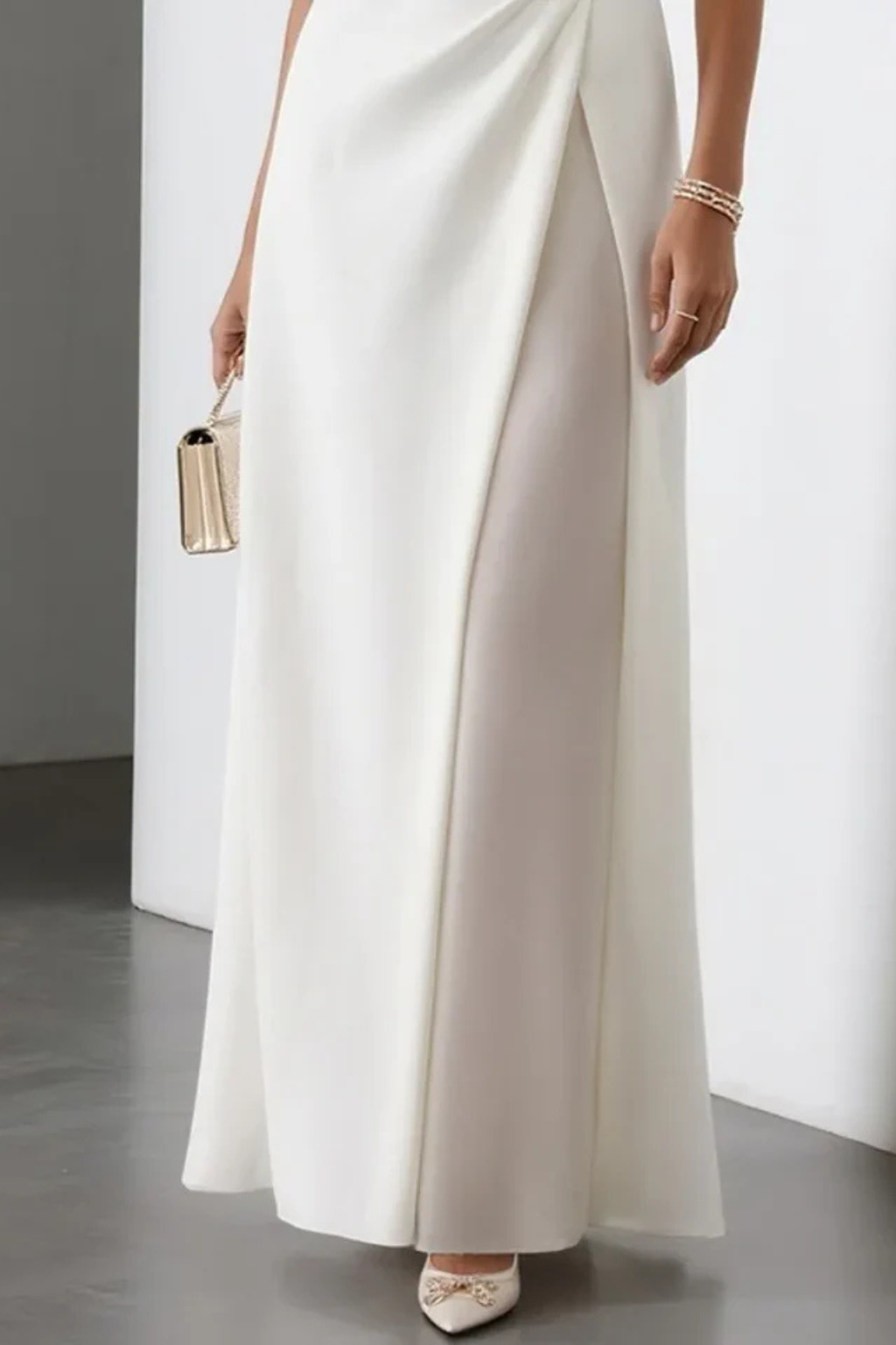 Siopie Women's Sleeveless Draped Waist Maxi Dress