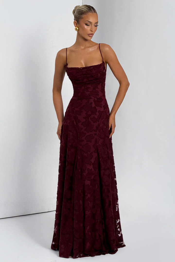Womens Maxi Dress Brocade Floral Cami Style