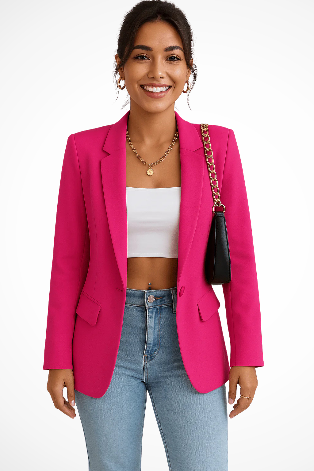 Siopie Women's Tailored Blazer Jacket in Pink