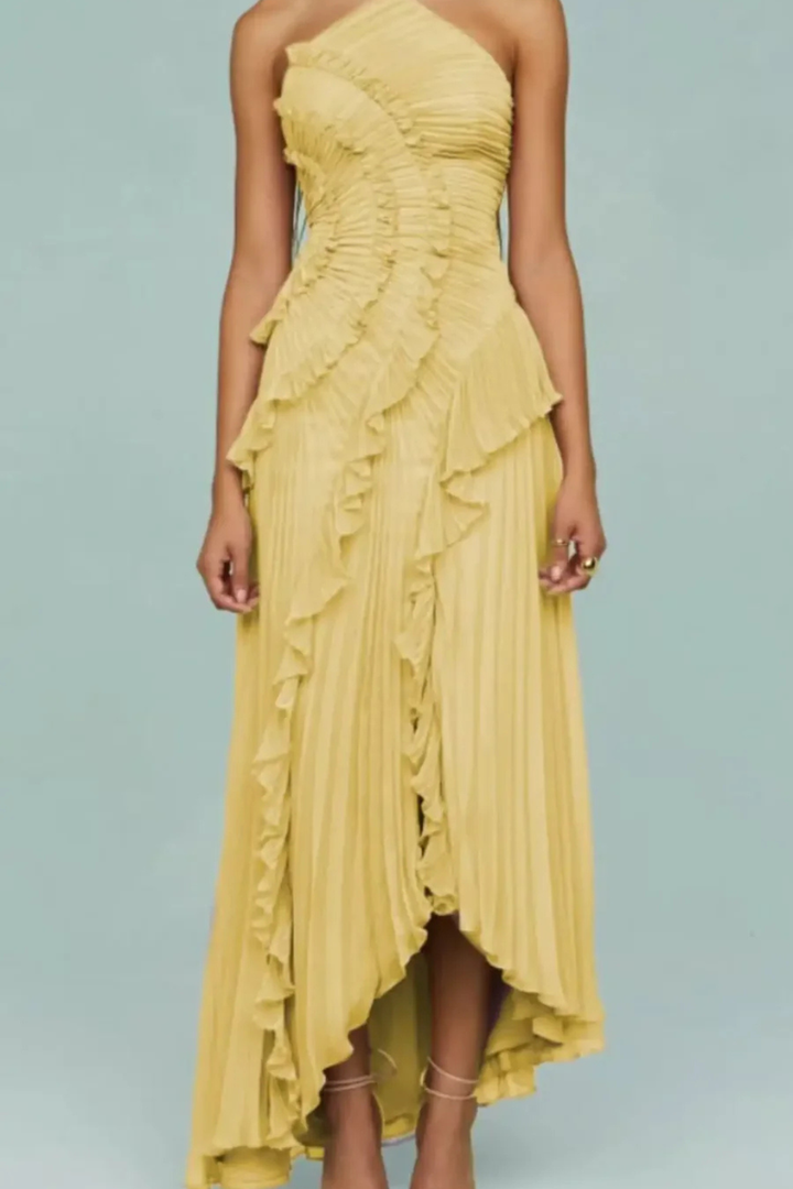 Siopie Women's Flowing Backless Halter Maxi Dress