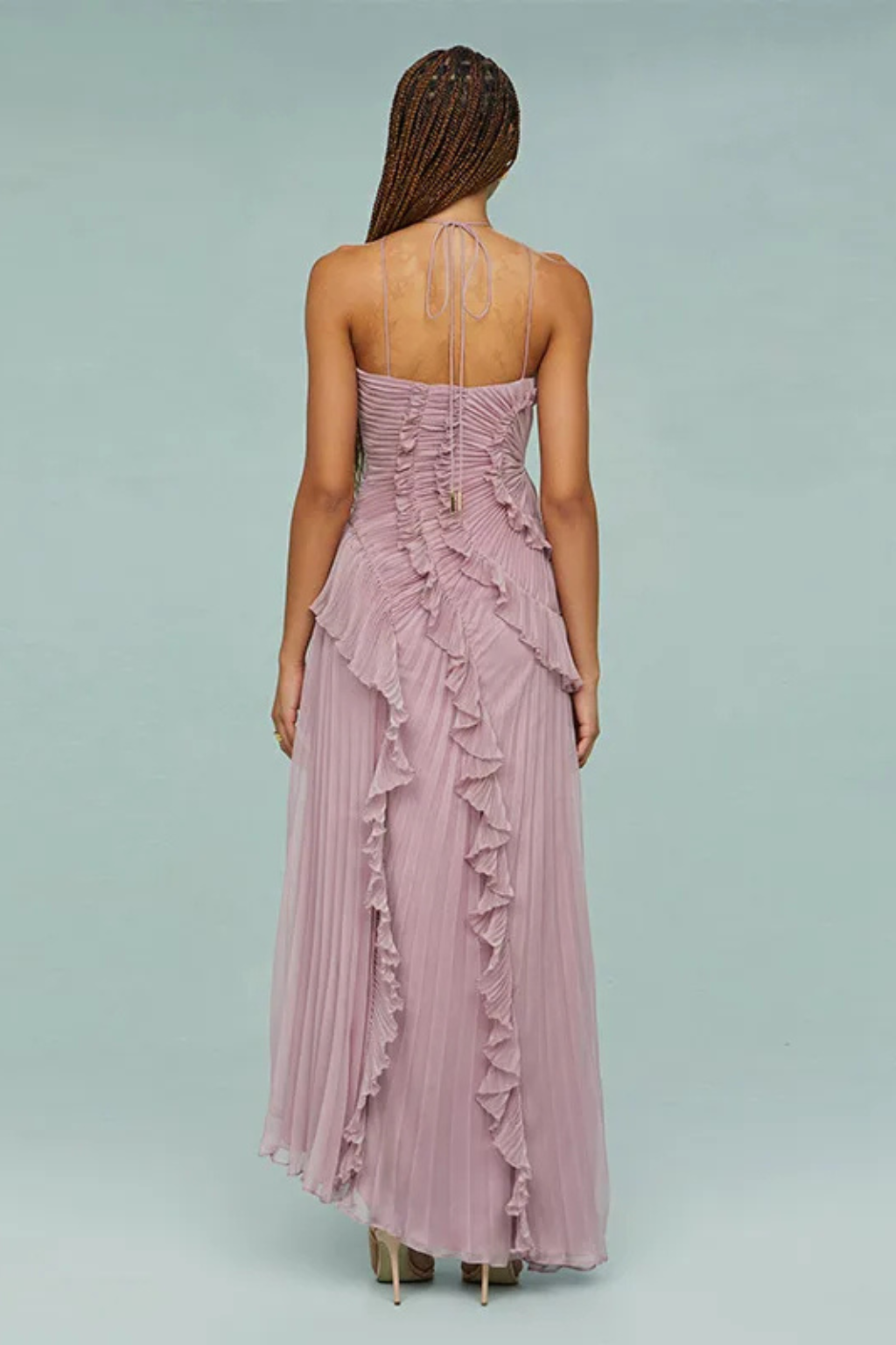 Siopie Women's Flowing Backless Halter Maxi Dress