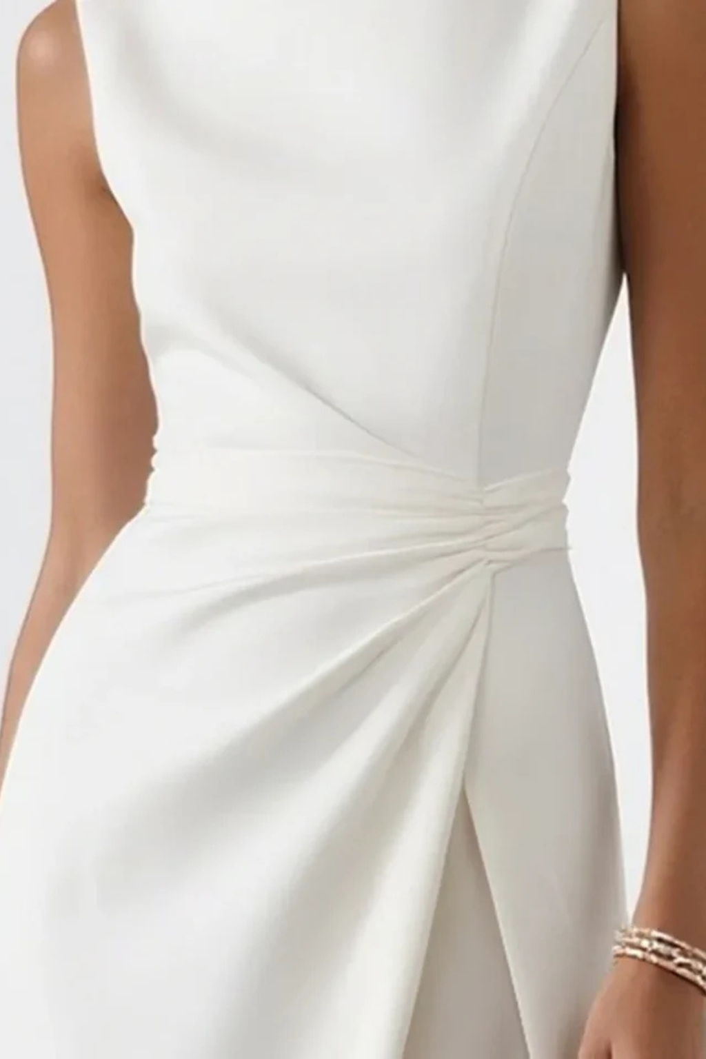 Siopie Women's Sleeveless Draped Waist Maxi Dress
