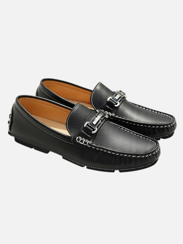 Men's Classic Leather Cushioned Slip-On Loafers
