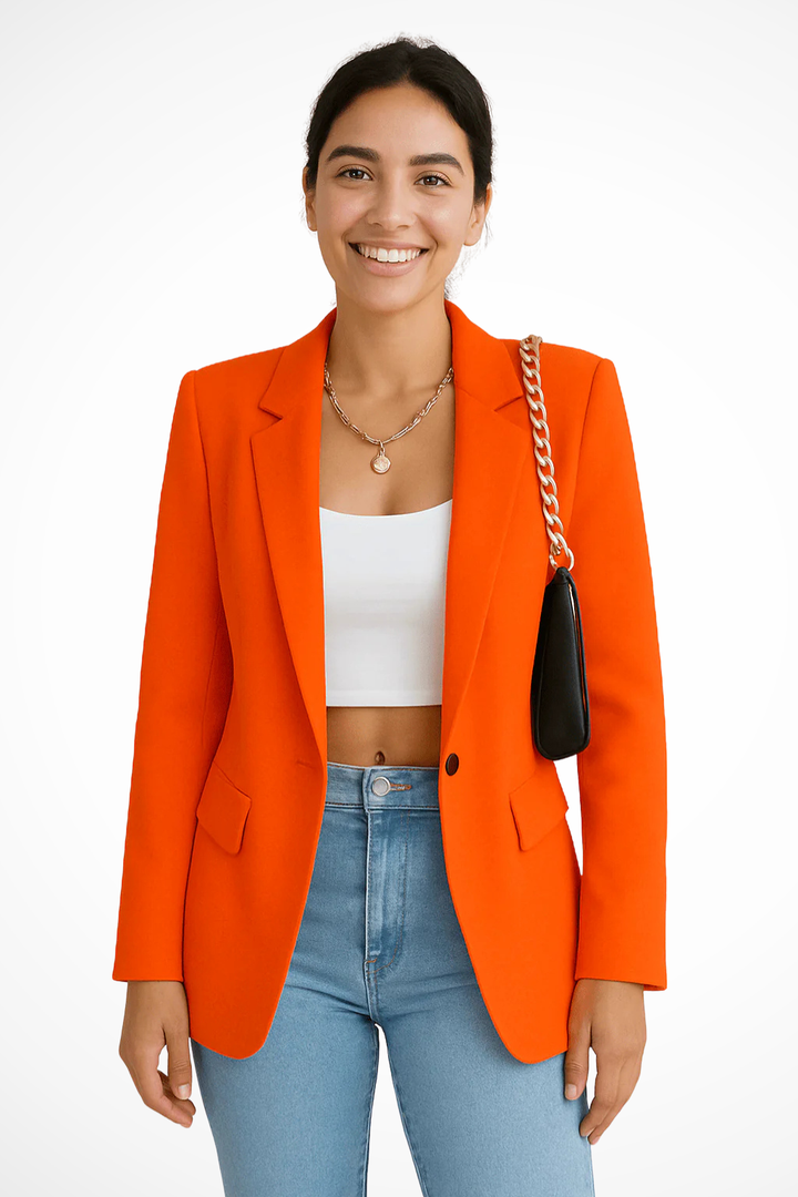 Siopie Women's Tailored Blazer Jacket in Orange