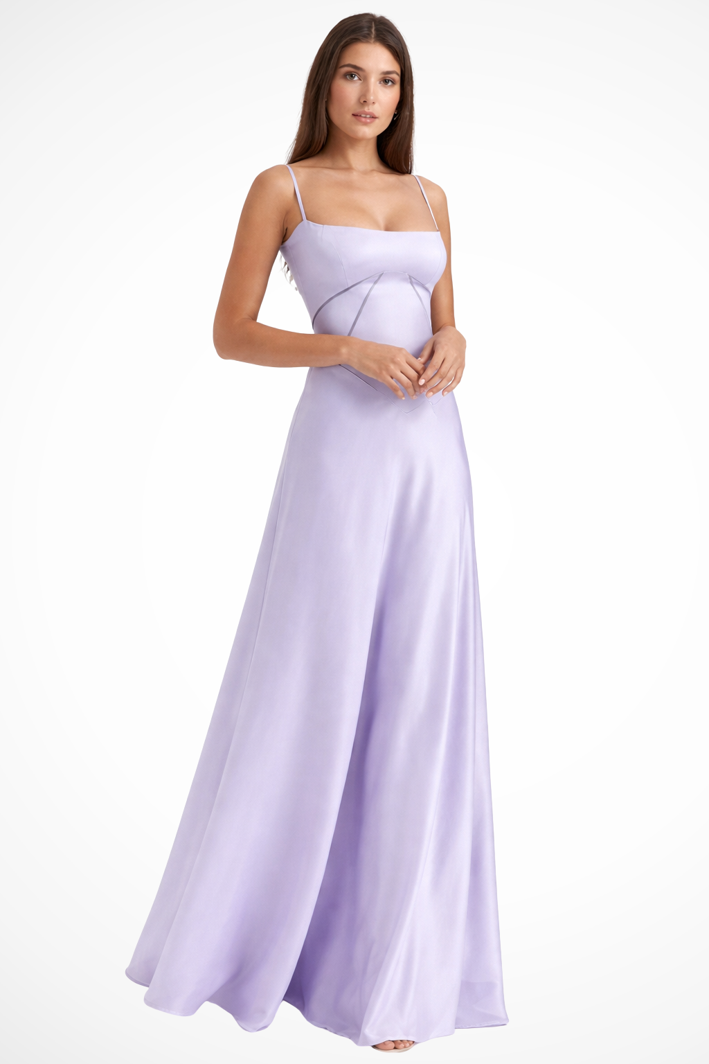 Womens Satin Corset Maxi Dress Fitted Style