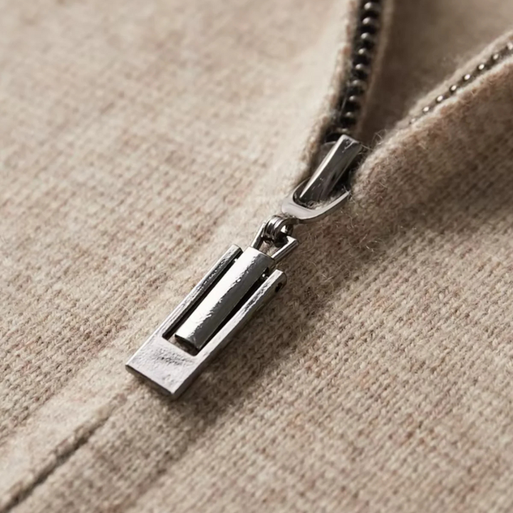 Men's Classic Wool Zip-Up Cardigan