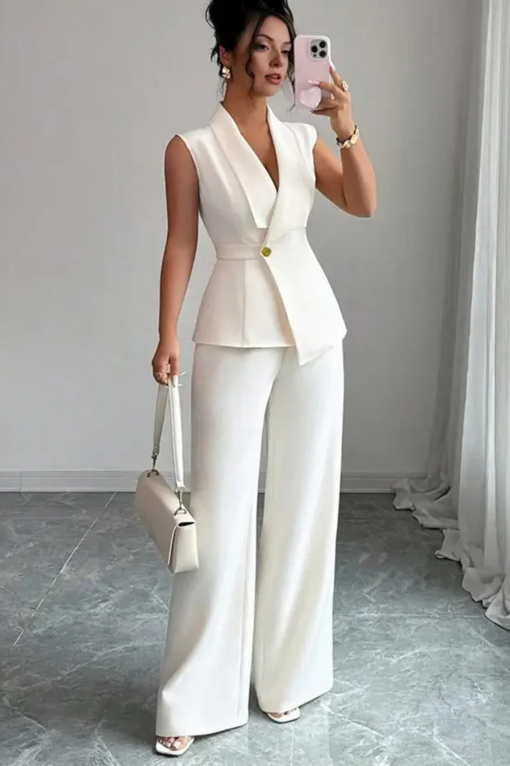 Siopie Women's Sleeveless Blazer Trouser Suit