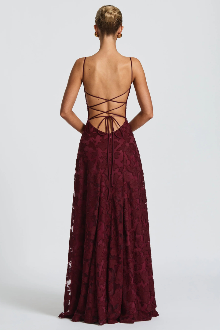 Womens Maxi Dress Brocade Floral Cami Style
