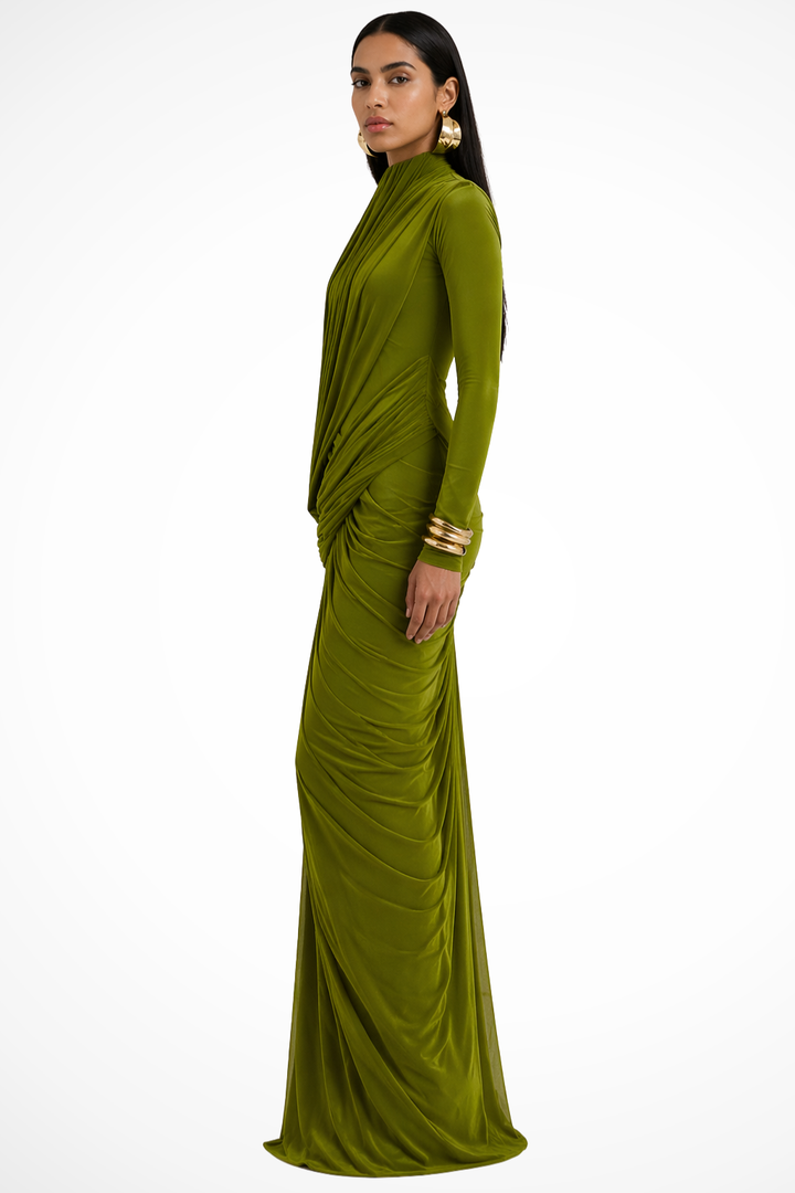 Siopie Women's Long Sleeve High Neck Maxi Dress