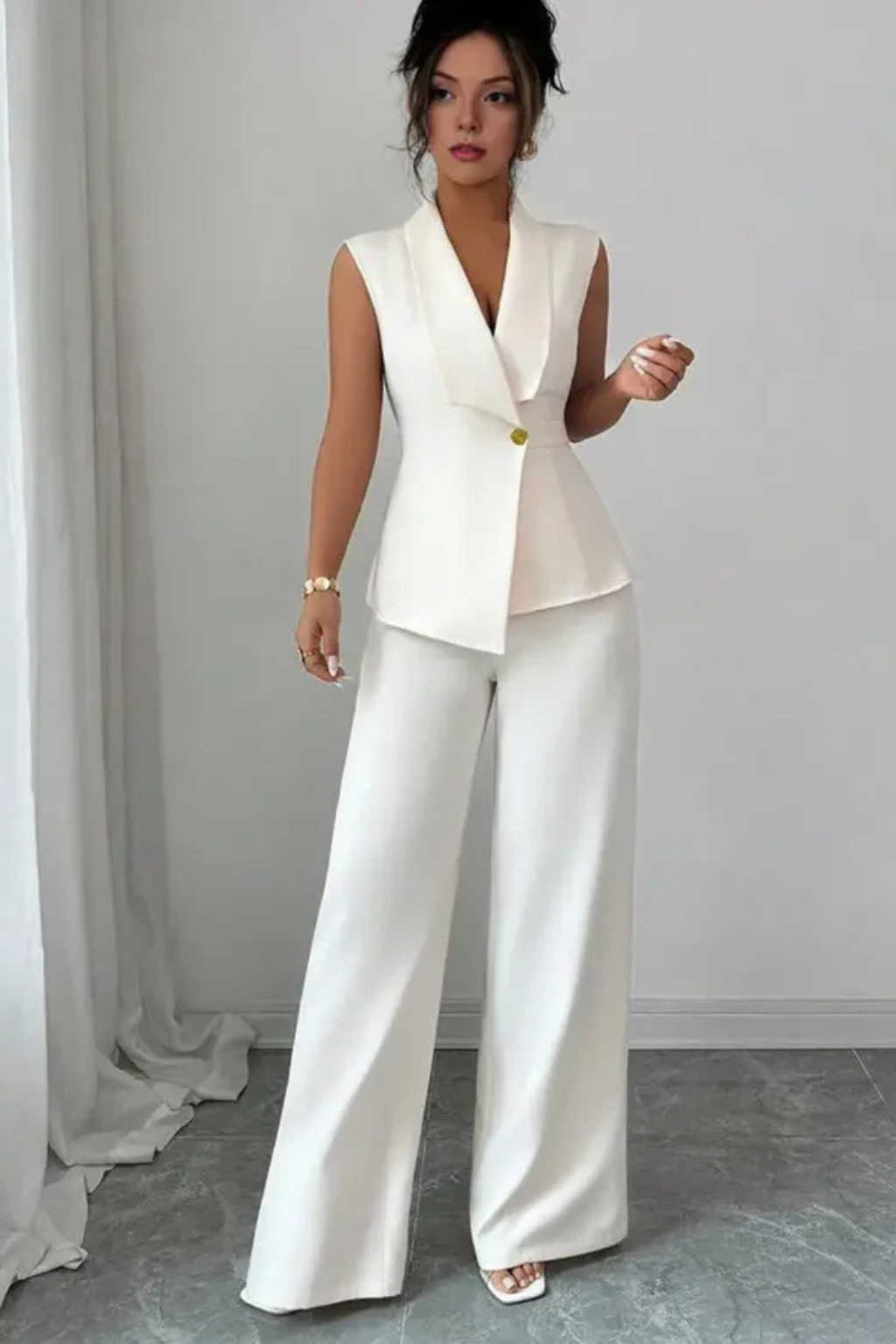 Siopie Women's Sleeveless Blazer Trouser Suit