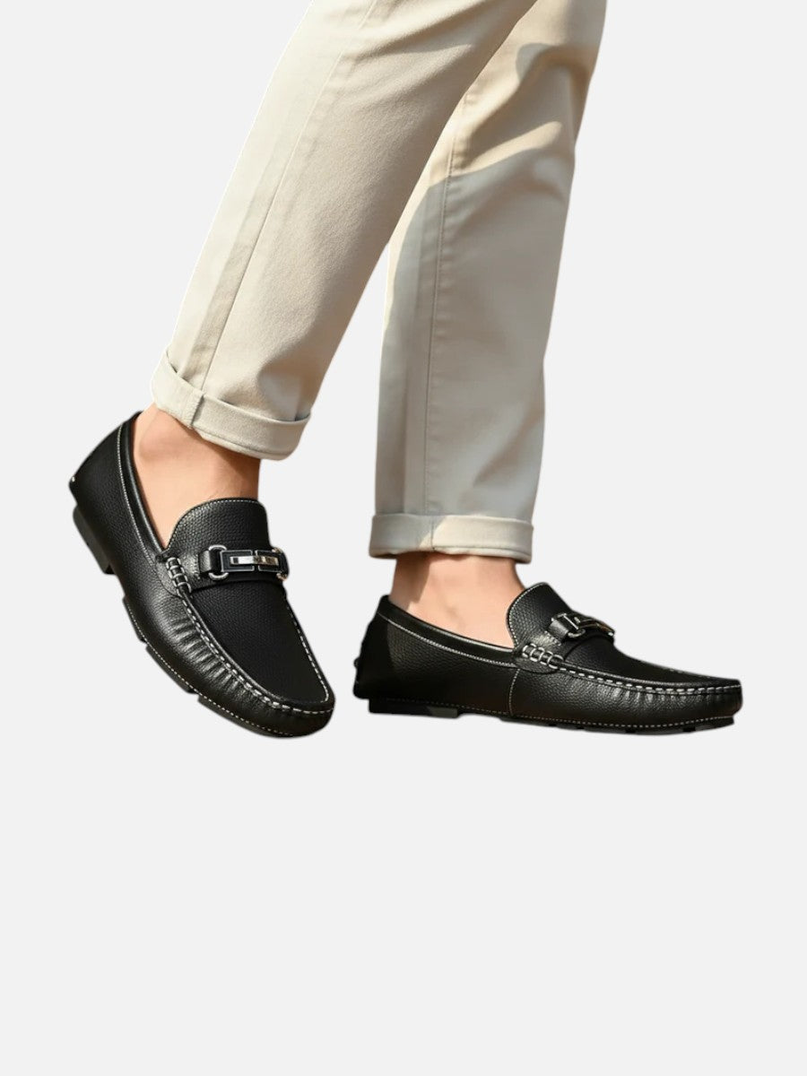 Men's Classic Leather Cushioned Slip-On Loafers