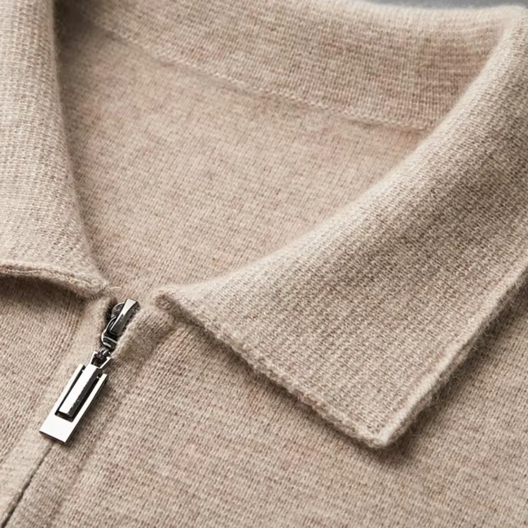 Men's Classic Wool Zip-Up Cardigan