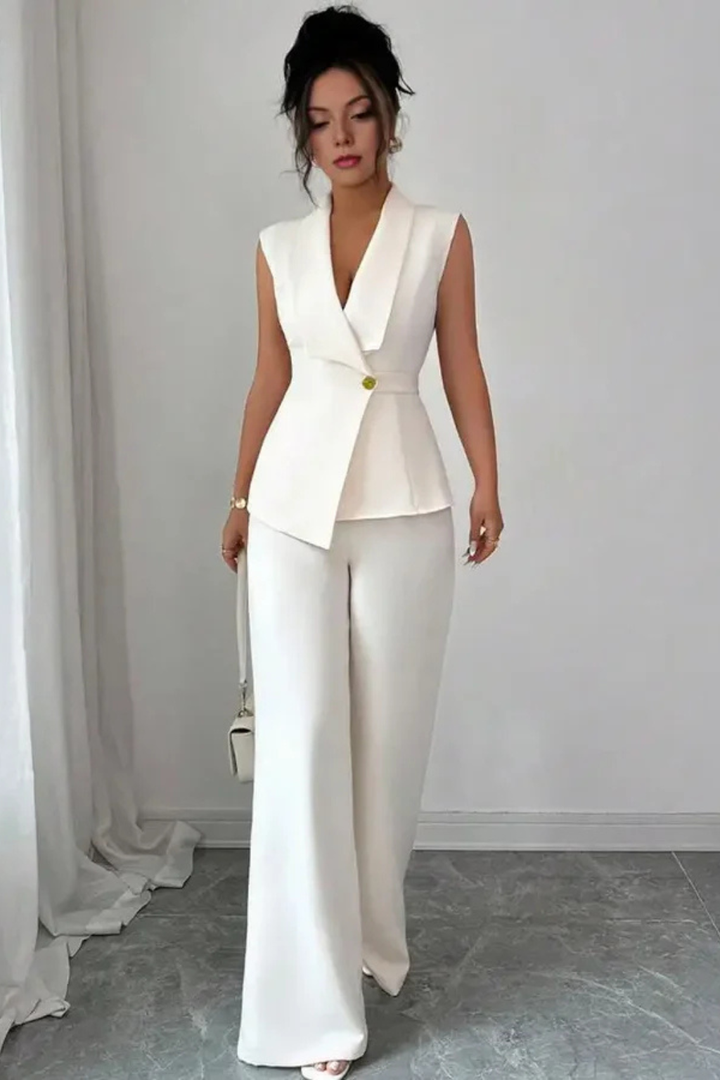 Siopie Women's Sleeveless Blazer Trouser Suit
