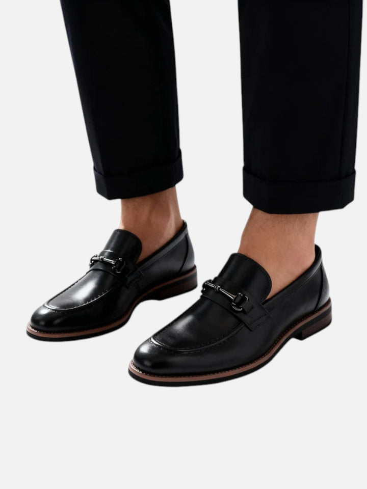Men's Classic Polished Leather Slip-On Loafers