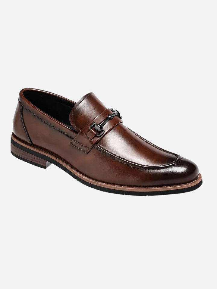 Men's Classic Polished Leather Slip-On Loafers