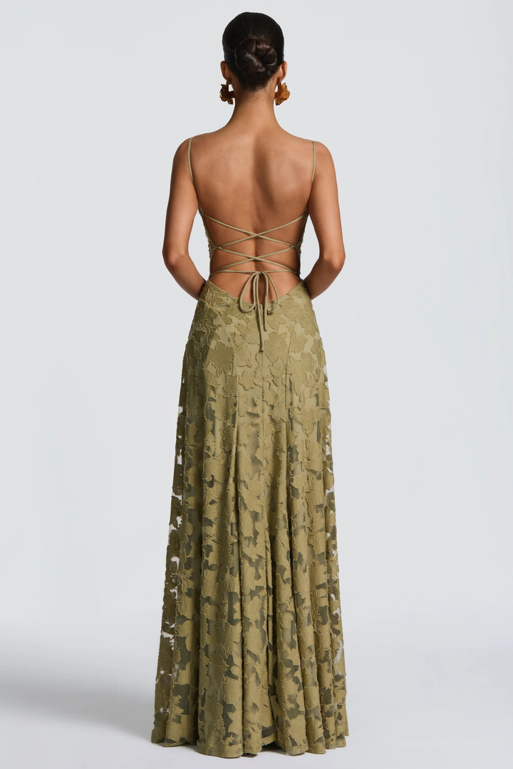 Womens Maxi Dress Brocade Floral Cami Style