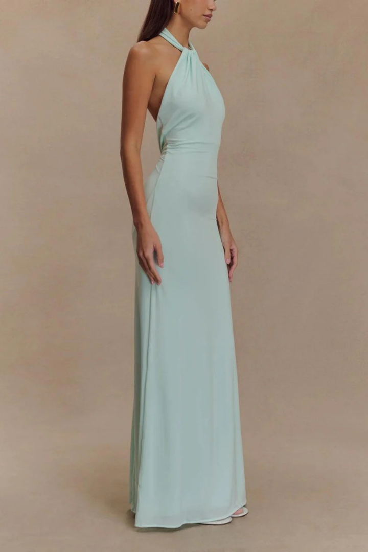 Siopie Women's Halter Neck Bodycon Maxi Dress