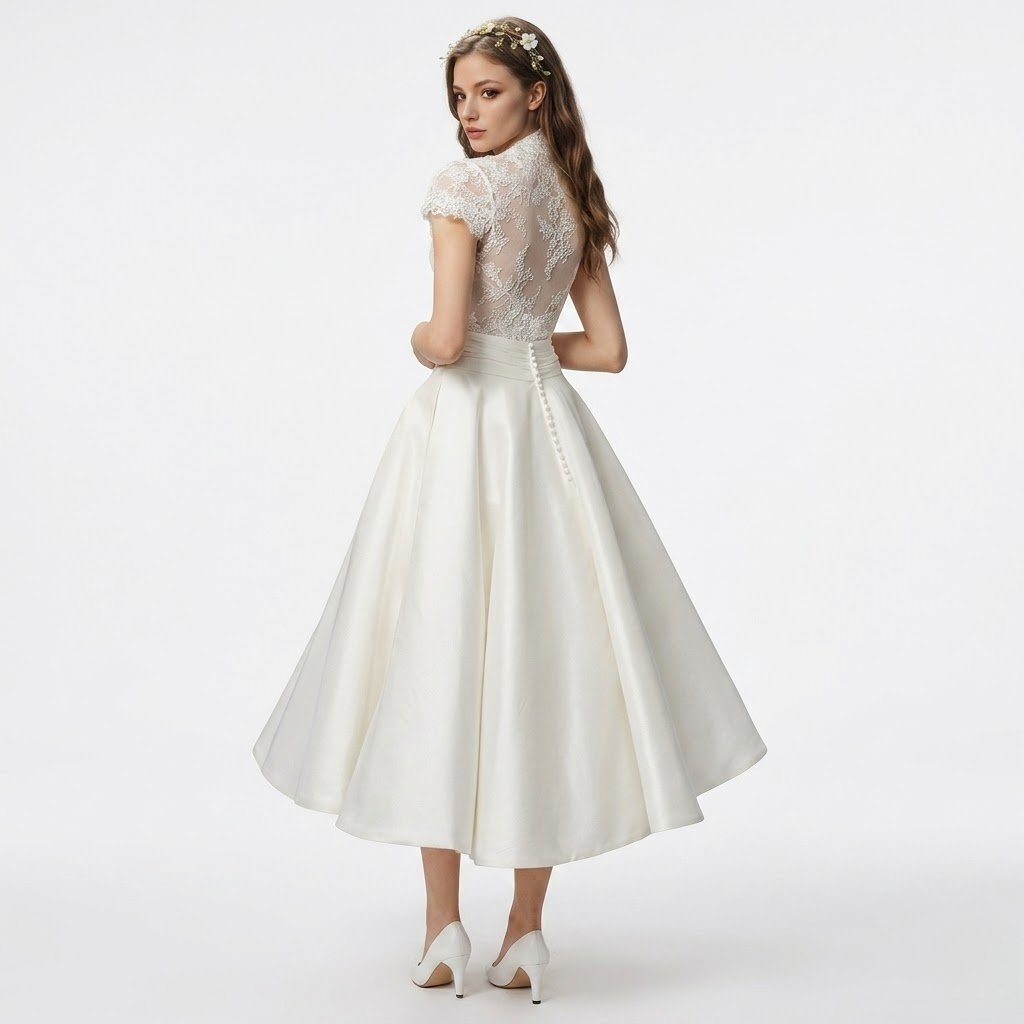 Womens Midi Dress V-Neck A-Line Smooth Skirt with Pockets
