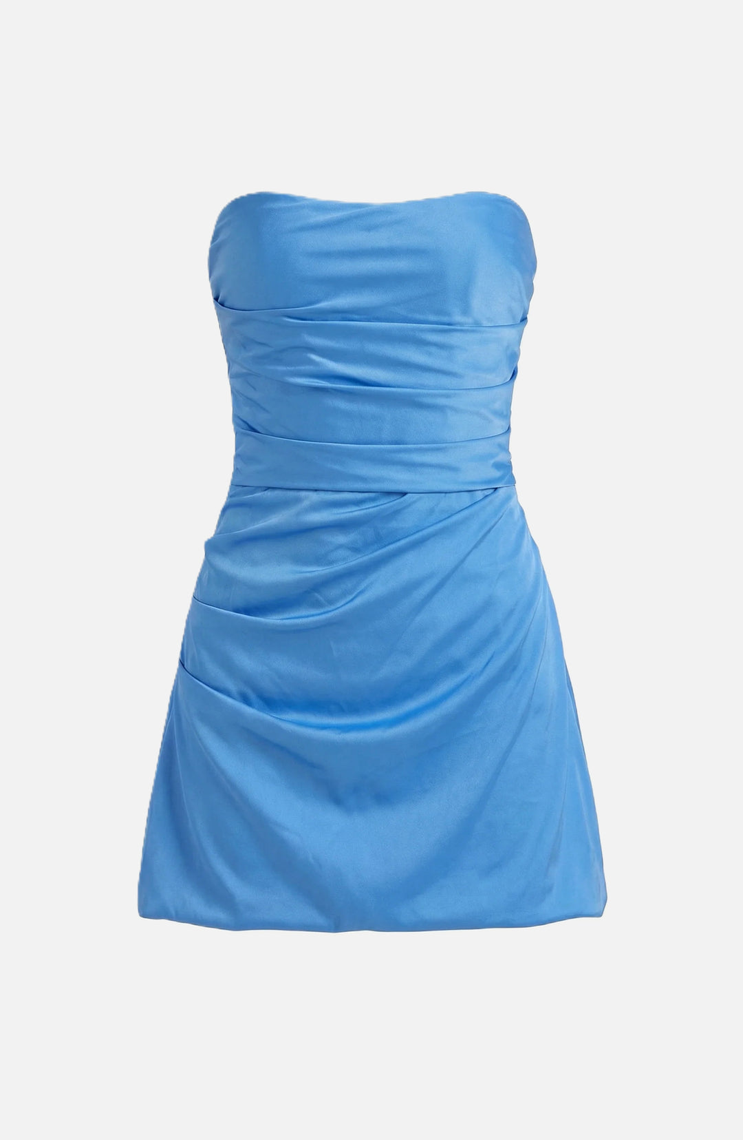 Womens Strapless Party Dress Ruched Draped Asymmetric Hem