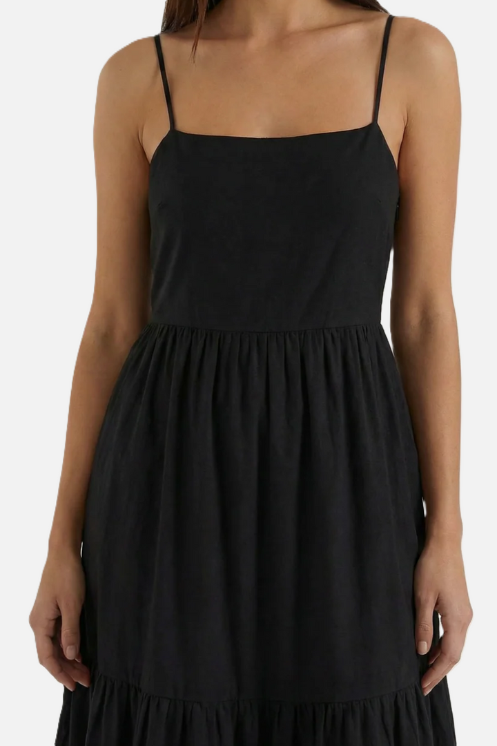 Womens Maxi Dress Tiered Open Back Spaghetti Straps