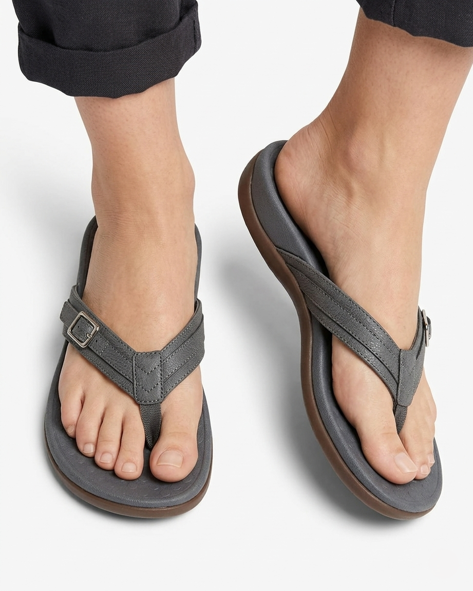 Womens Thong Sandals with Buckle Casual Summer Flip Flops
