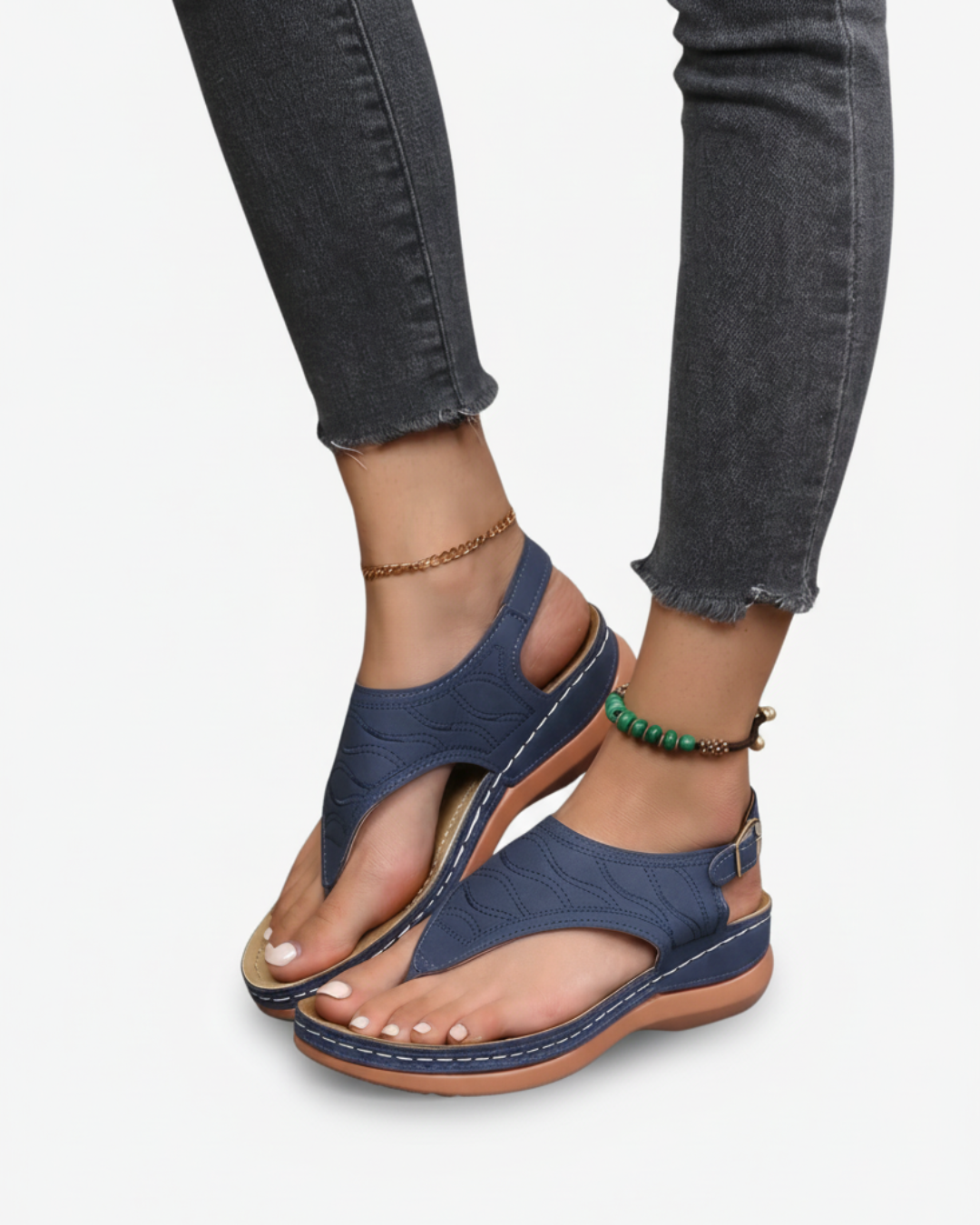 Womens Thong Sandals with Ankle Strap Casual Summer