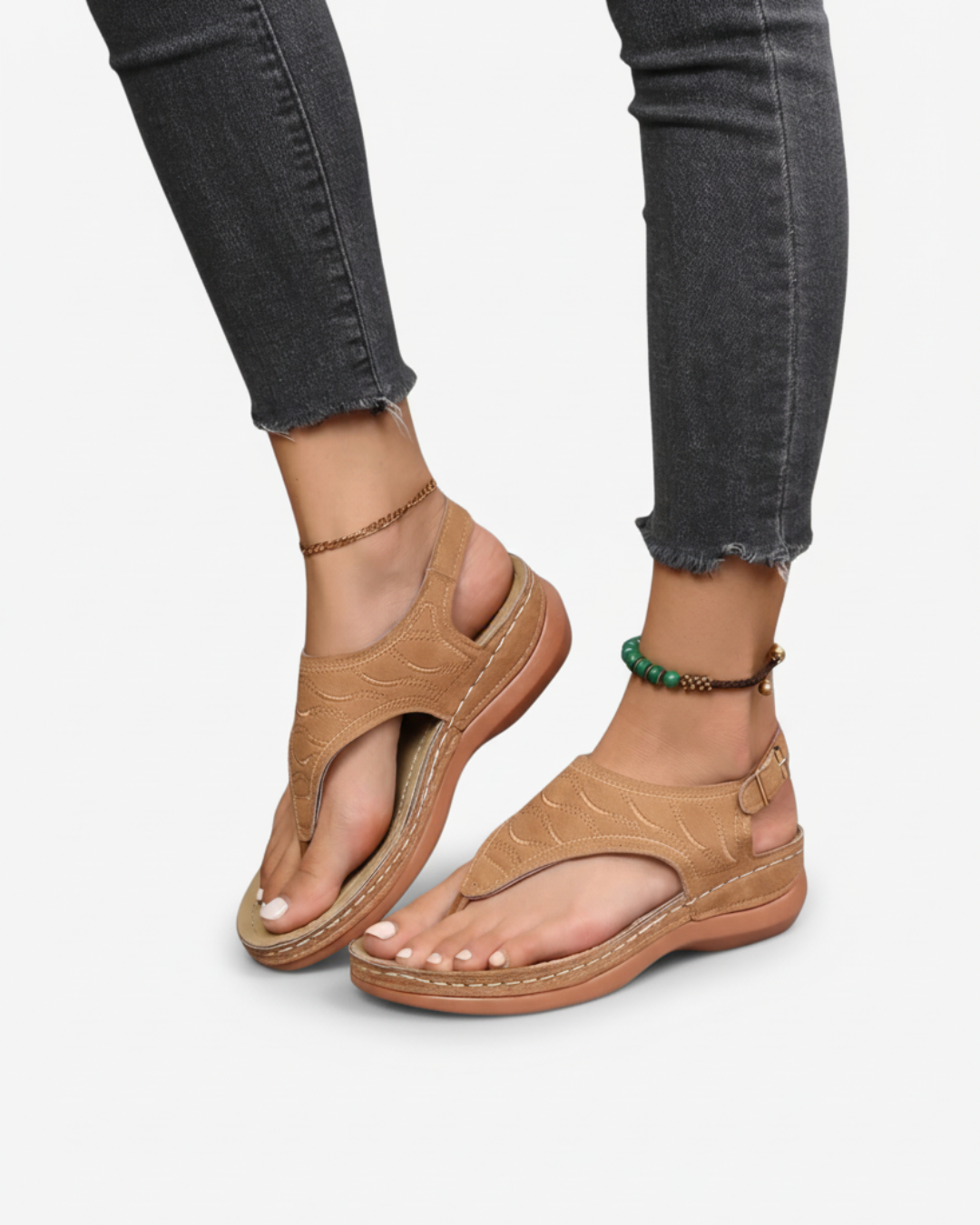 Womens Thong Sandals with Ankle Strap Casual Summer