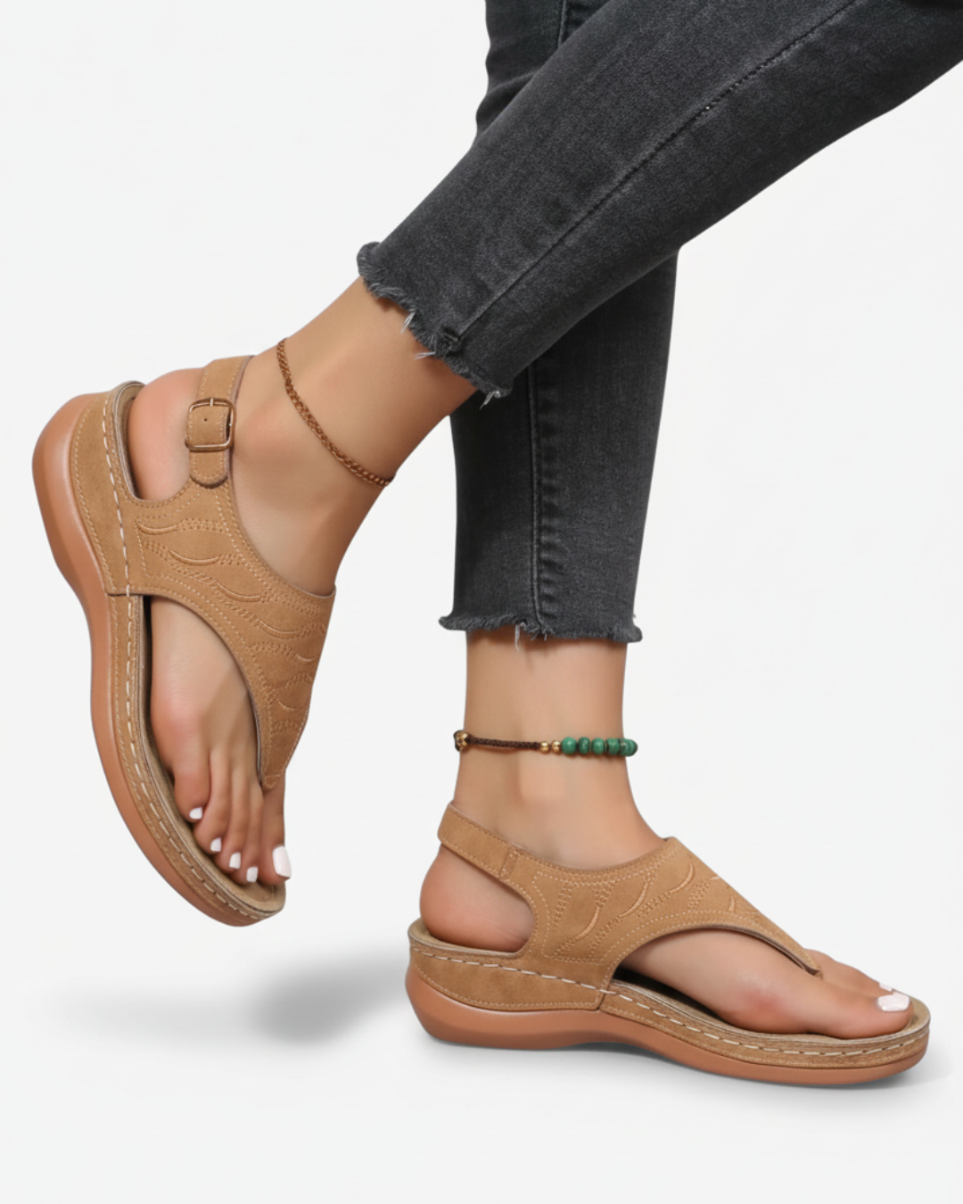 Womens Thong Sandals with Ankle Strap Casual Summer