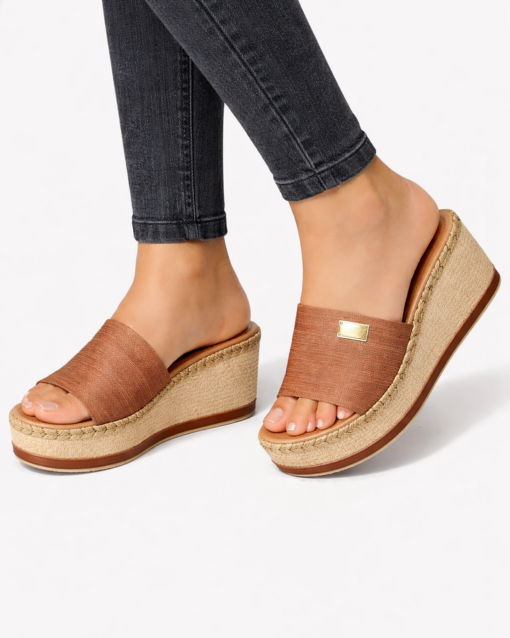 Womens Wedge Slide Sandals Espadrille Platform Open Toe